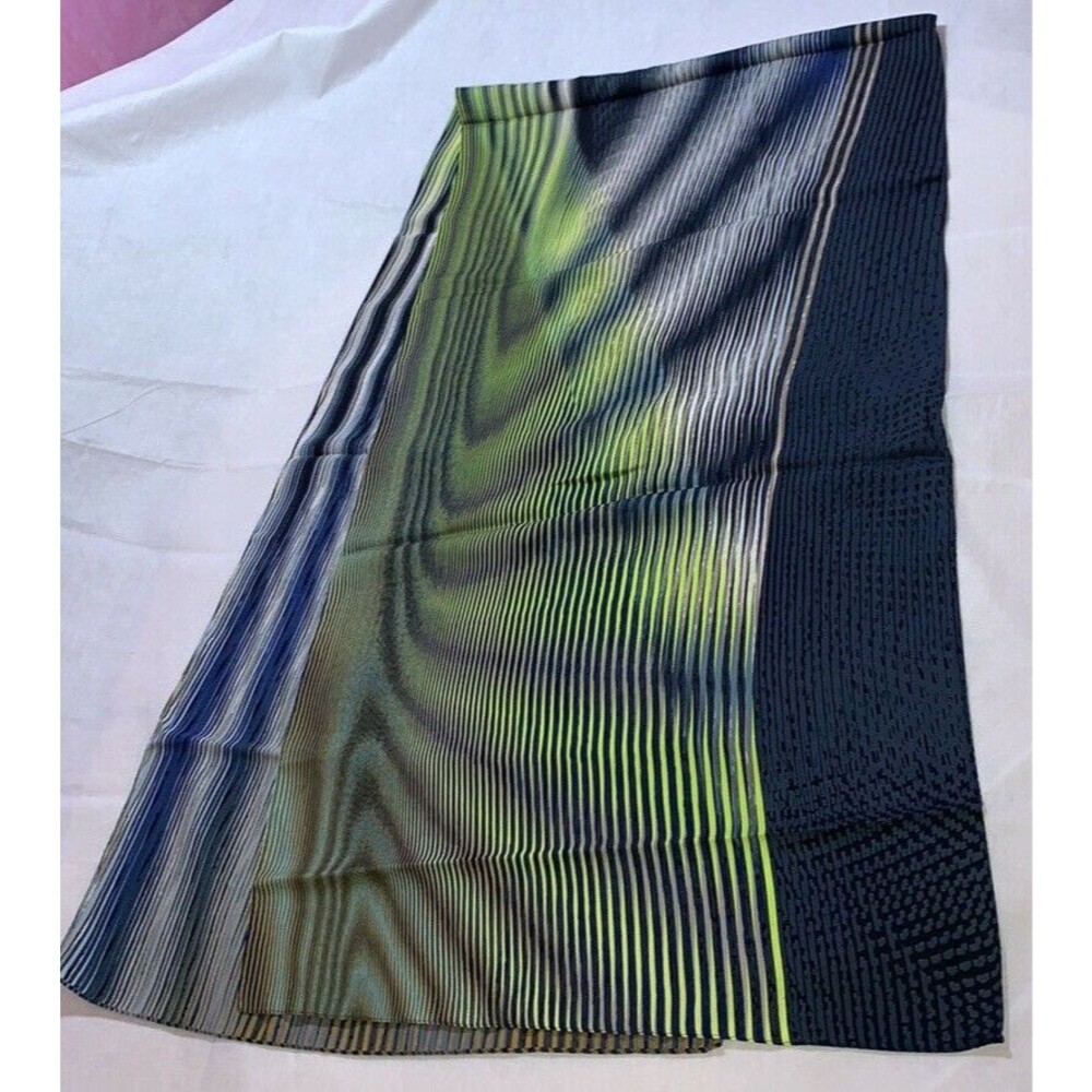 Geometric striped silky scarf wrap gently used condition